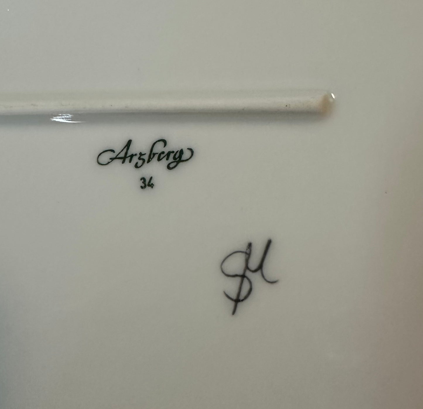 Vintage Platte Bär mit Fisch