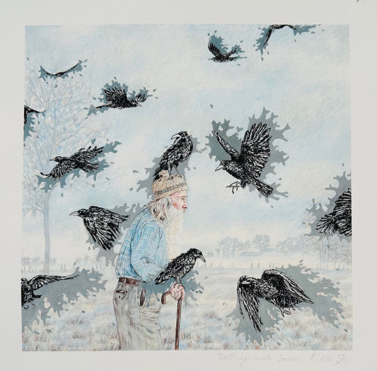 Druck Walking with Crows