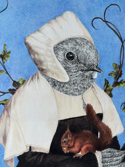 Druck Lady with Squirrel