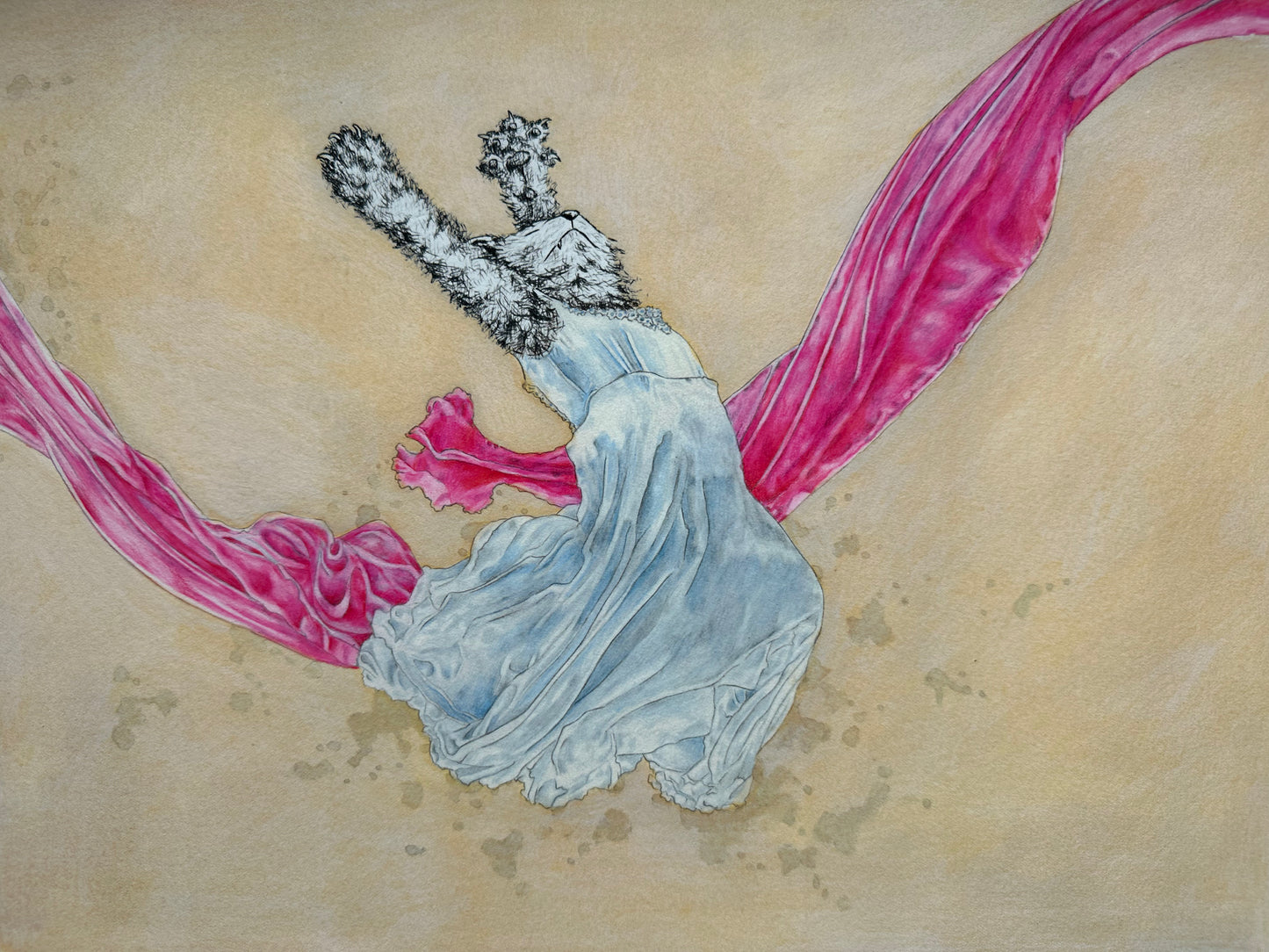 Druck tanzende Katze