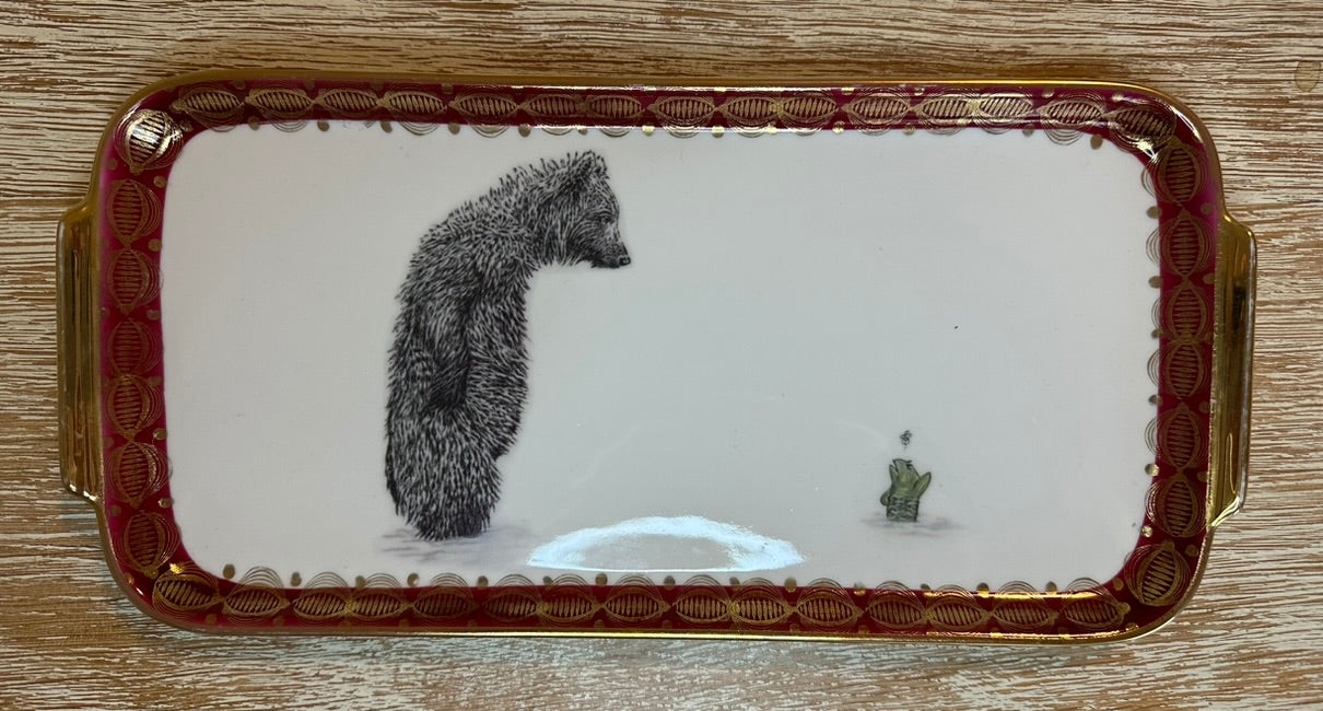 Platte Bär und Fisch